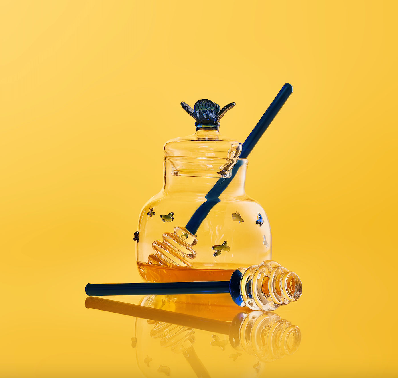 Blown Glass Honey Jar