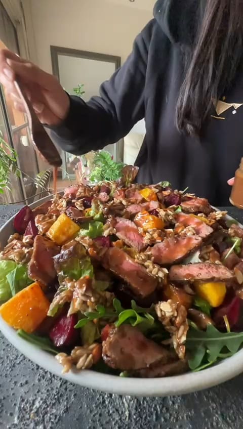 Creamy Medjool Date Steak Salad