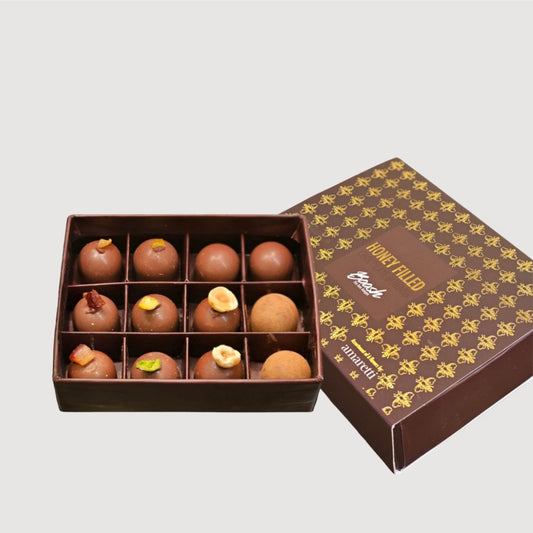 Honey Filled Chocolate Bonbon Box 12 pieces