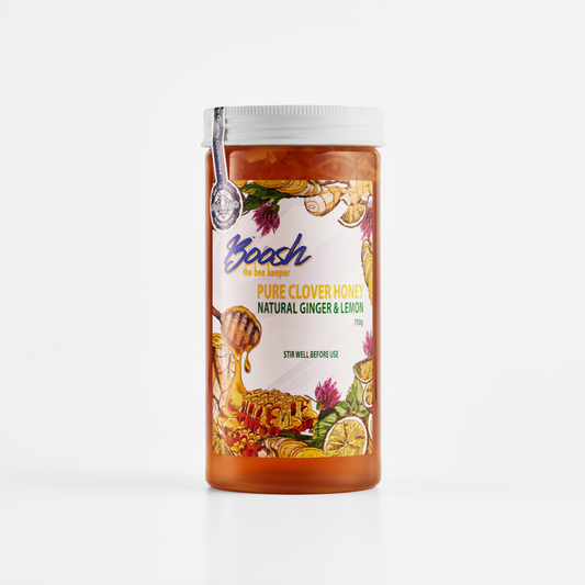 Pure Clover Honey with Natural Ginger and Lemon 750g Jar