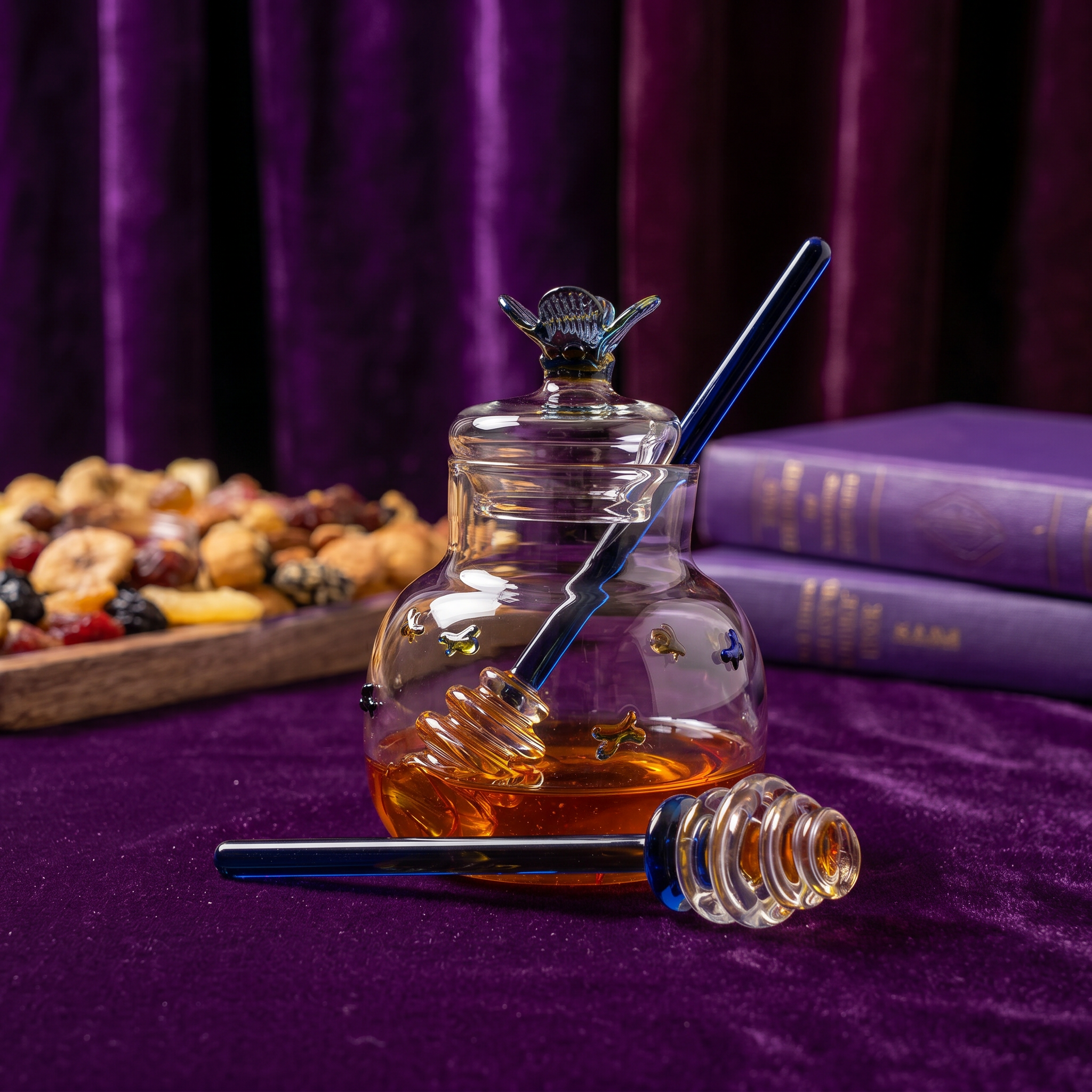 Blown Glass Honey Jar